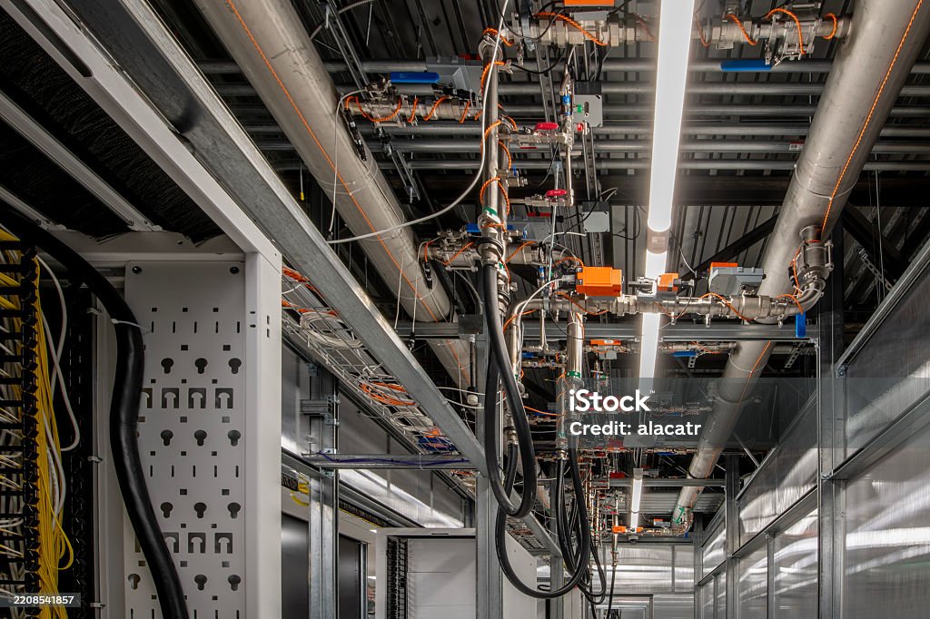 Coolant hoses and infrastructure for data servers.